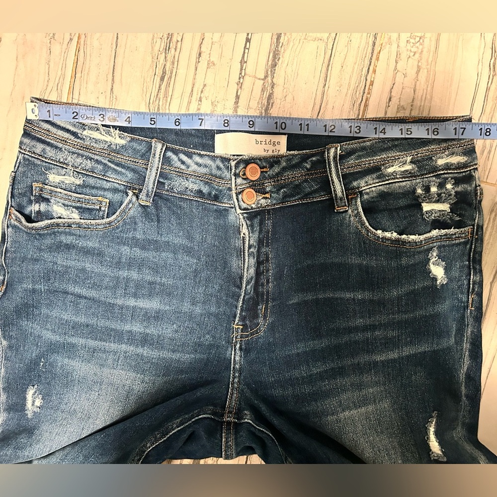 Like New Buckle BRIDGE BY GLY Hudson Mid-Rise Ankle Stretch Straight Jean - Picture 8 of 13